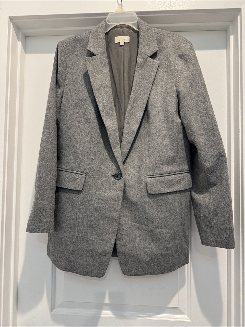 LOFT Gray Single-Button Blazer